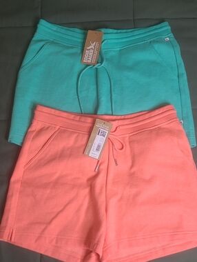 Eddie Bauer Turquoise & Coral Drawstring Shorts Set